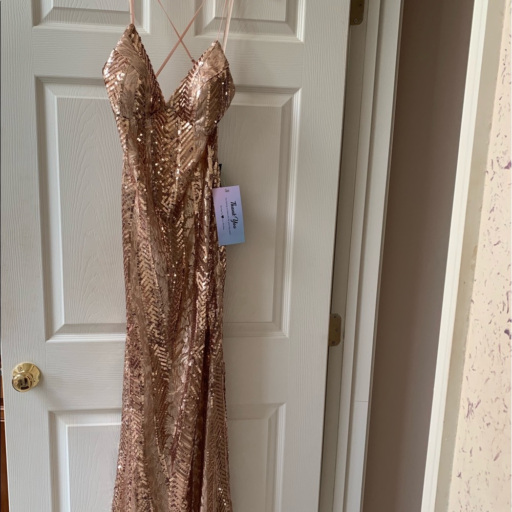 Faviana Rose Gold Dress